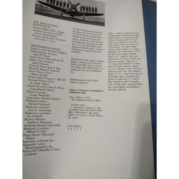 The Smithsonian Book of Flight by Walter J. Boyne (First Edition Hardcover) - Picture 10 of 10